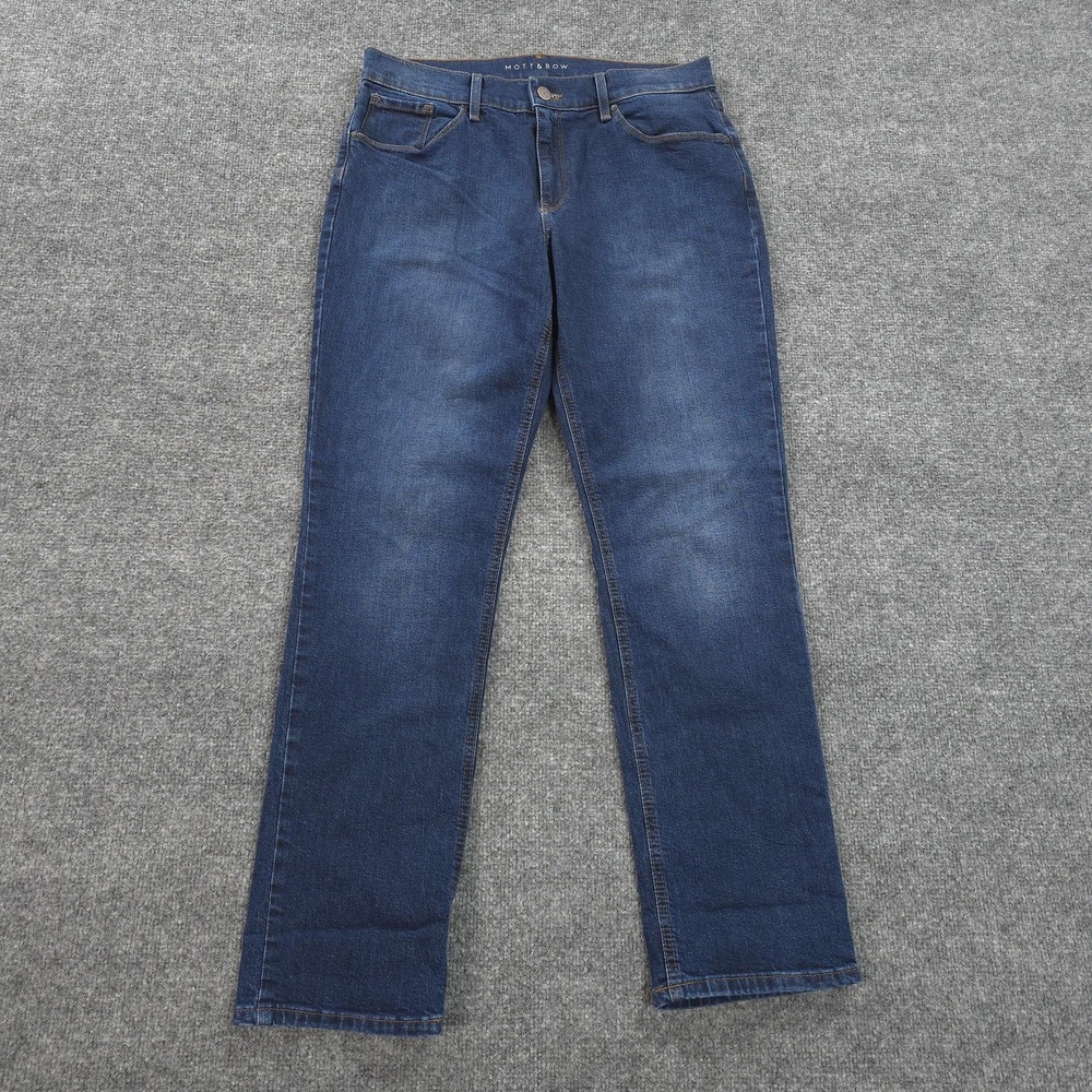 Mott & Bow Jeans Womens 30x30 Blue Boyfriend Med Wash Mid Rise Relaxed Stretch